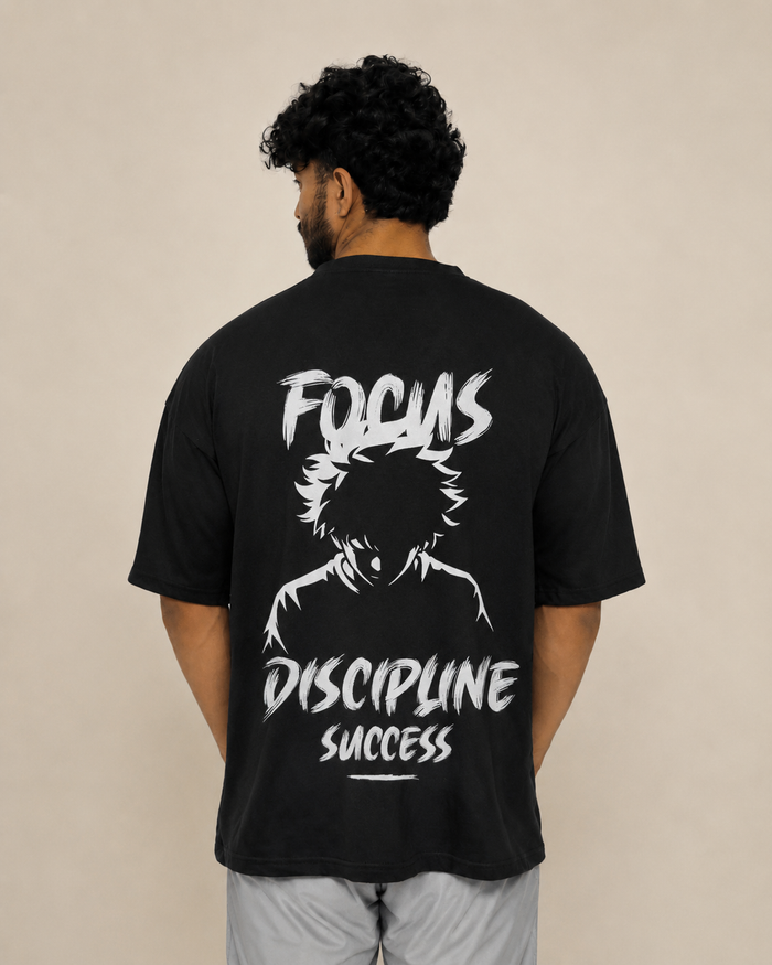 Focus Discipline Success Oversized Tee